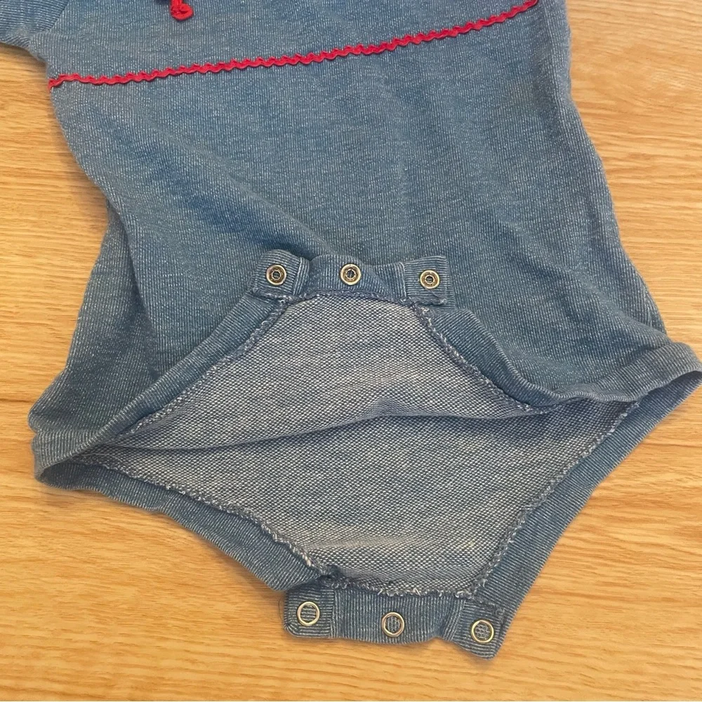 Vintage Babygro By Gerber One Piece Blue Nautical Seahorses  Size 18-27lbs - Picture 6 of 12